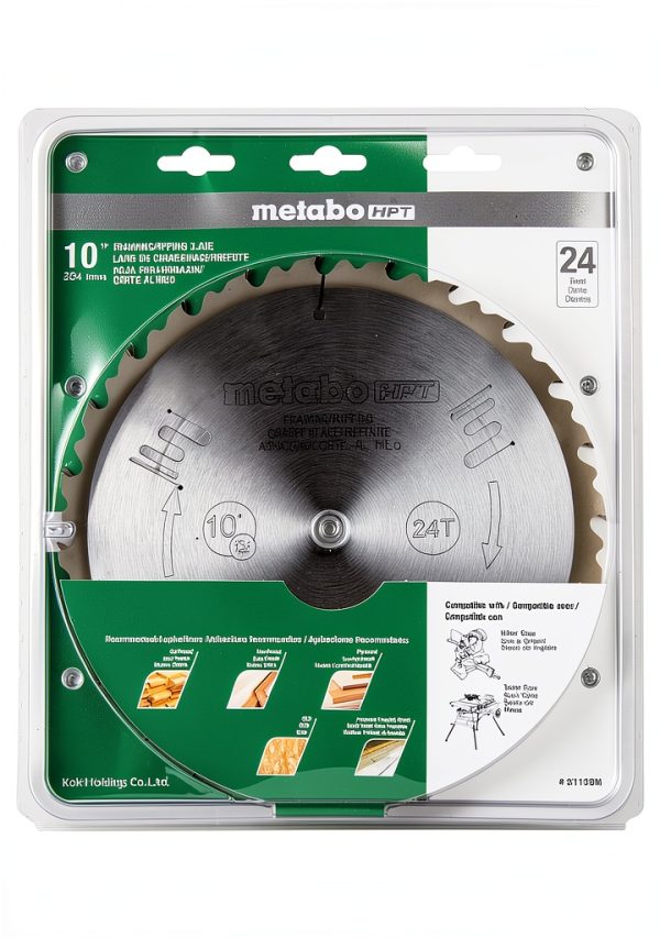 Metabo HPT 10 Inch Table Saw Blade 24 Tooth Tungsten Carbide-1