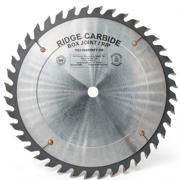 Ridge Carbide 10" 40T Top Saw Blade 5/8" Bore Thin Kerf +15 Hook-0
