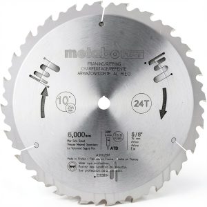 Metabo HPT 10 Inch Table Saw Blade 24 Tooth Tungsten Carbide-0