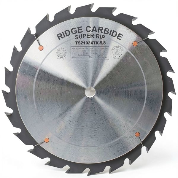 Ridge Carbide 10" 24T Super Rip Table Saw Blade Top Grind Thin Kerf-0