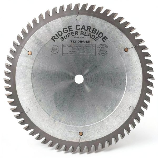 Ridge Carbide 10" 60T Ultra Table Saw Blade +5° ATB Hook-0