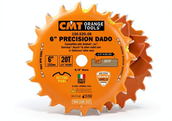 CMT 230.520.06 5/8 Dado Set - 6 Inch, 20 Teeth, 5 Degree Hook-0