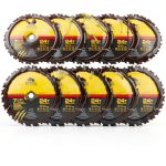 Circular Saw Blade 7 1/4" 24T Wood Cutting Framing/Fine Finish Circular Saw Blade, 5/8" Arbor, TCT Carbide-Tipped, Teflon Anti-Stick, Miter Saws Blades for Wood, MDF, OSB, Laminated, Plywood (10 Pack)-0