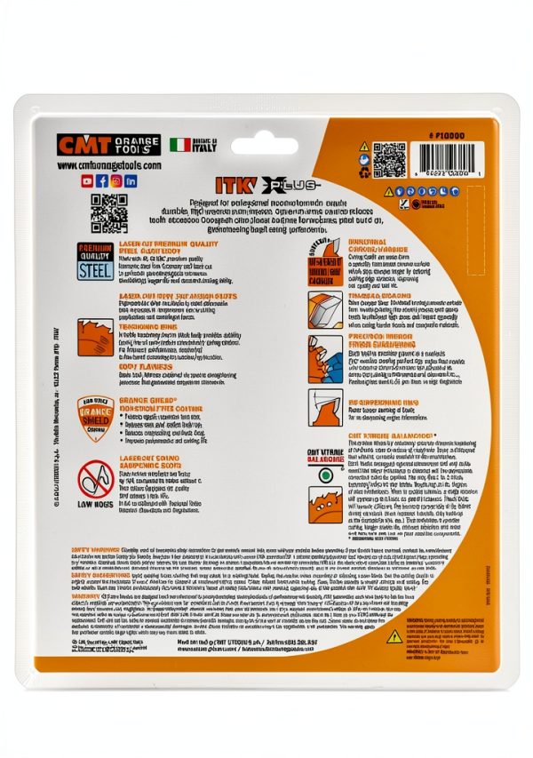 CMT P10060 ITK Plus Finish Saw Blade, 10 x 60 Teeth, 10° ATB+Shear with 5/8-Inch bore-4
