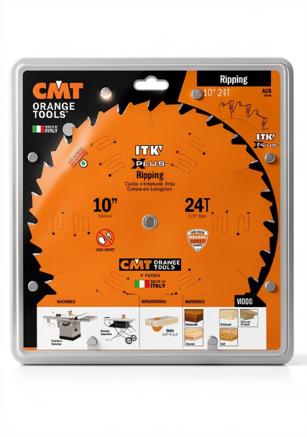CMT P10024 ITK Plus Ripping Saw Blade, 10 x 24 Teeth, 10° ATB+Shear with 5/8-Inch bore-3
