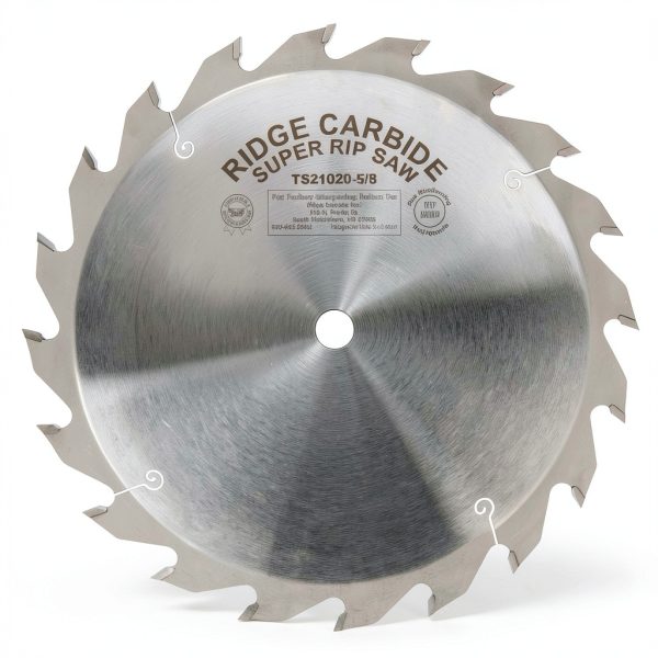 Ridge Carbide 10" 20T Super Rip Saw Blade Grind +20° Hook 5/8" Bore-0